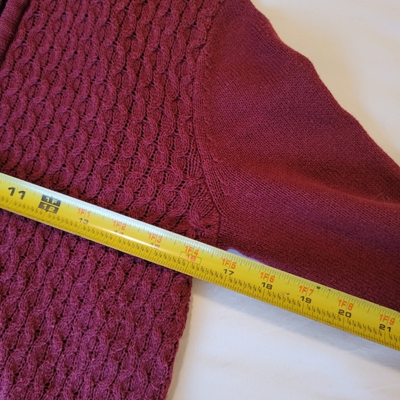 Aspen Burgundy Full Zip Sweater Size S - Picture 7 of 11
